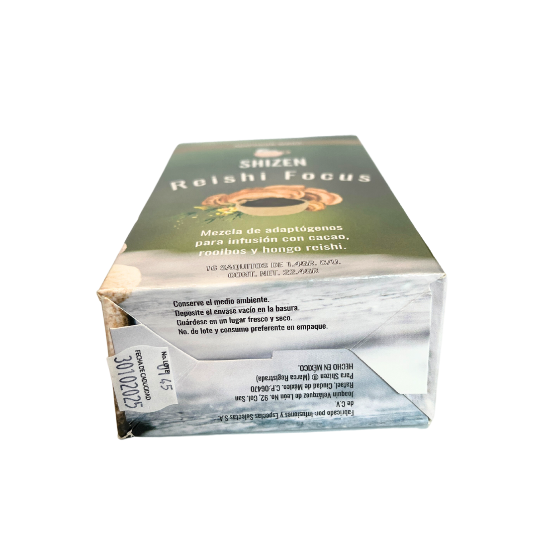 Pack Té, Línea Shizen Hongo Reishi, Cacao y Rooibos (5 cajas con 16 sobres c/u)