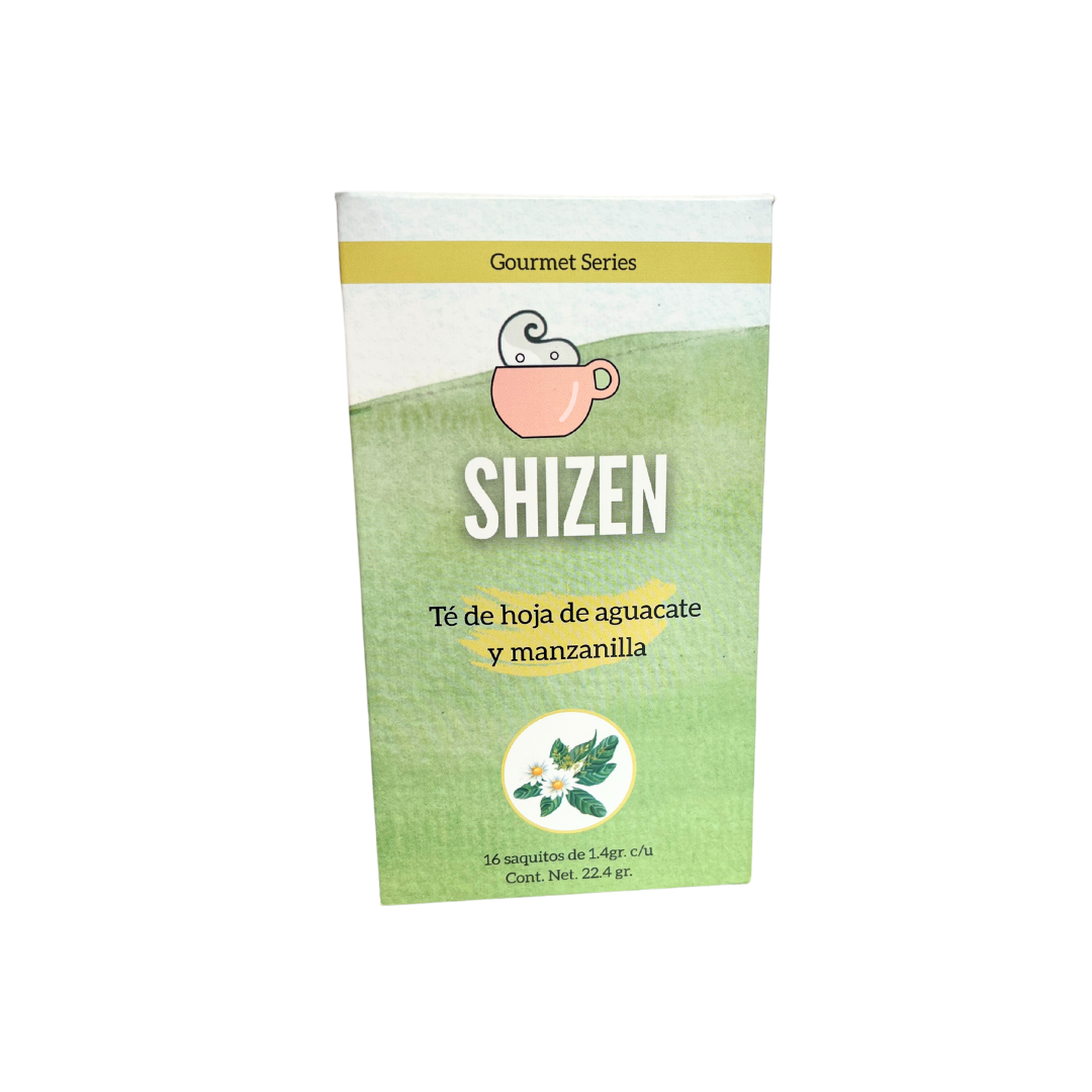 Pack Té, Línea Shizen Hoja de aguacate y manzanilla (5 cajas con 16 sobres c/u)