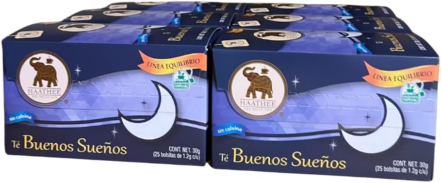 Pack Té Haathee, Línea Equilibrio Buenos Sueños (6 cajas con 25 sobres c/u)
