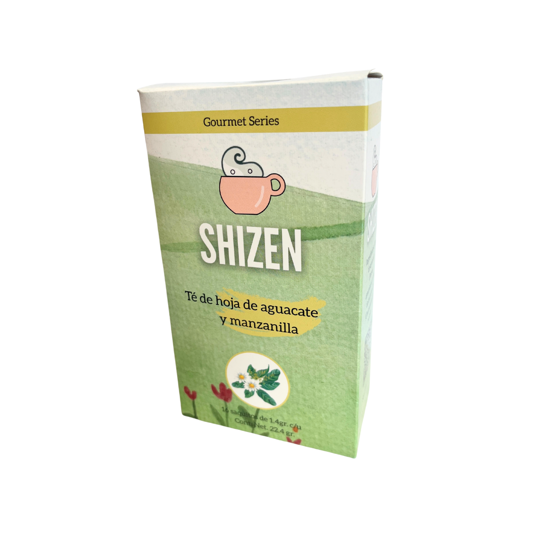 Pack Té, Línea Shizen Hoja de aguacate y manzanilla (5 cajas con 16 sobres c/u)