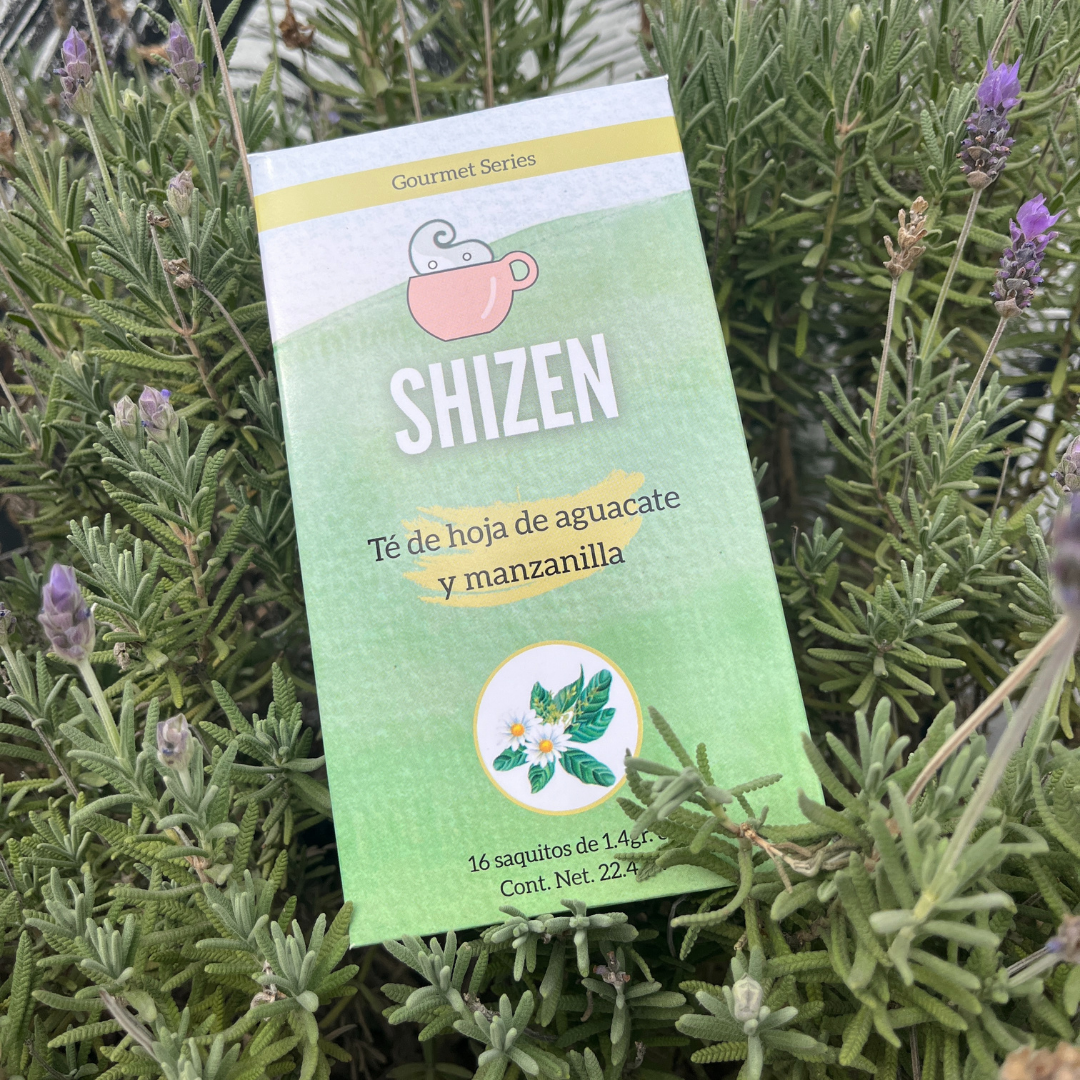 Pack Té, Línea Shizen Hoja de aguacate y manzanilla (5 cajas con 16 sobres c/u)