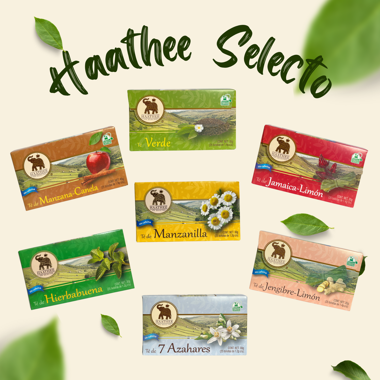 Haathee Línea Selecta (Cajitas de 25 sobres c/u - Sabores variados)