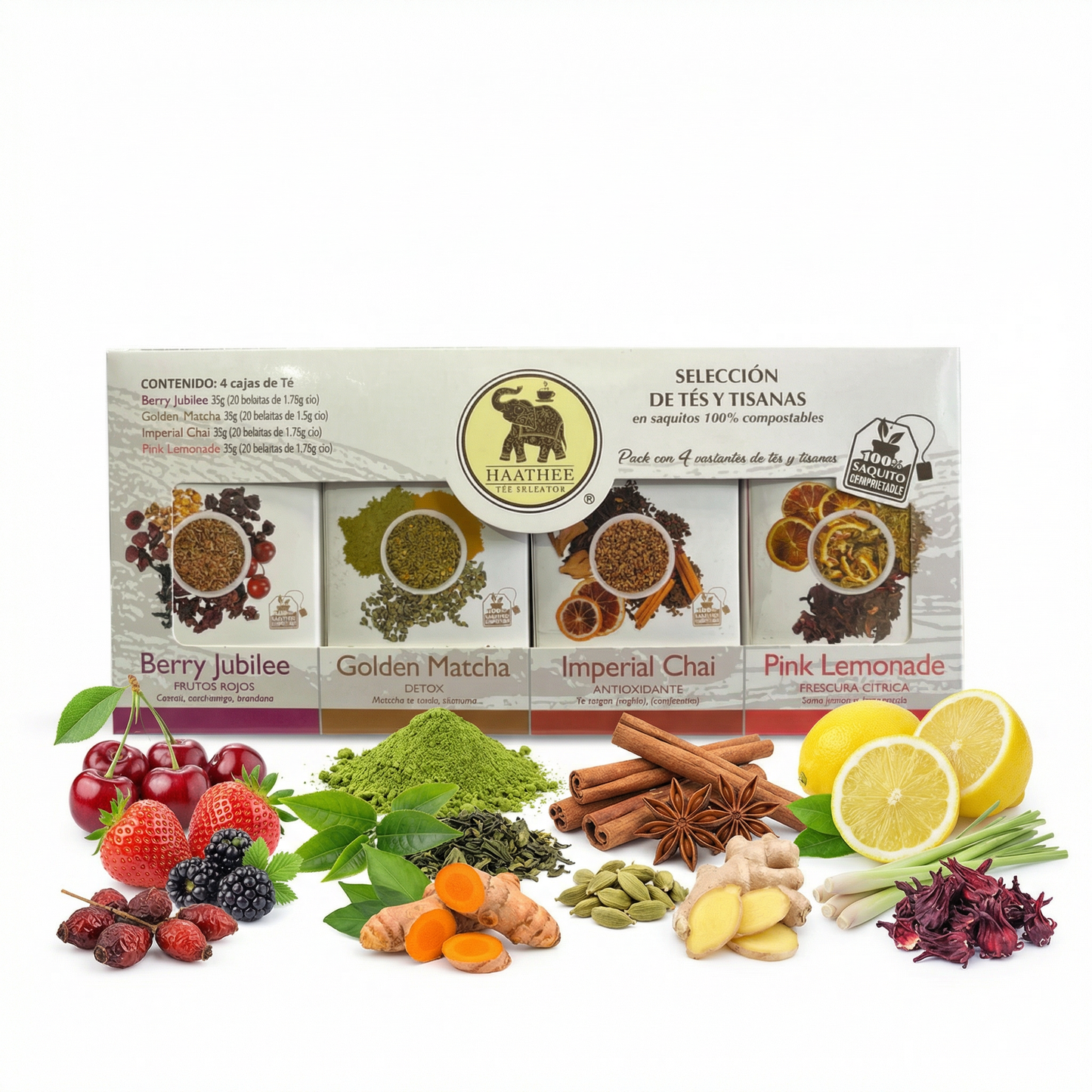 Pack de tés e infusiones Haathee Línea Gourmet / 4 sabores