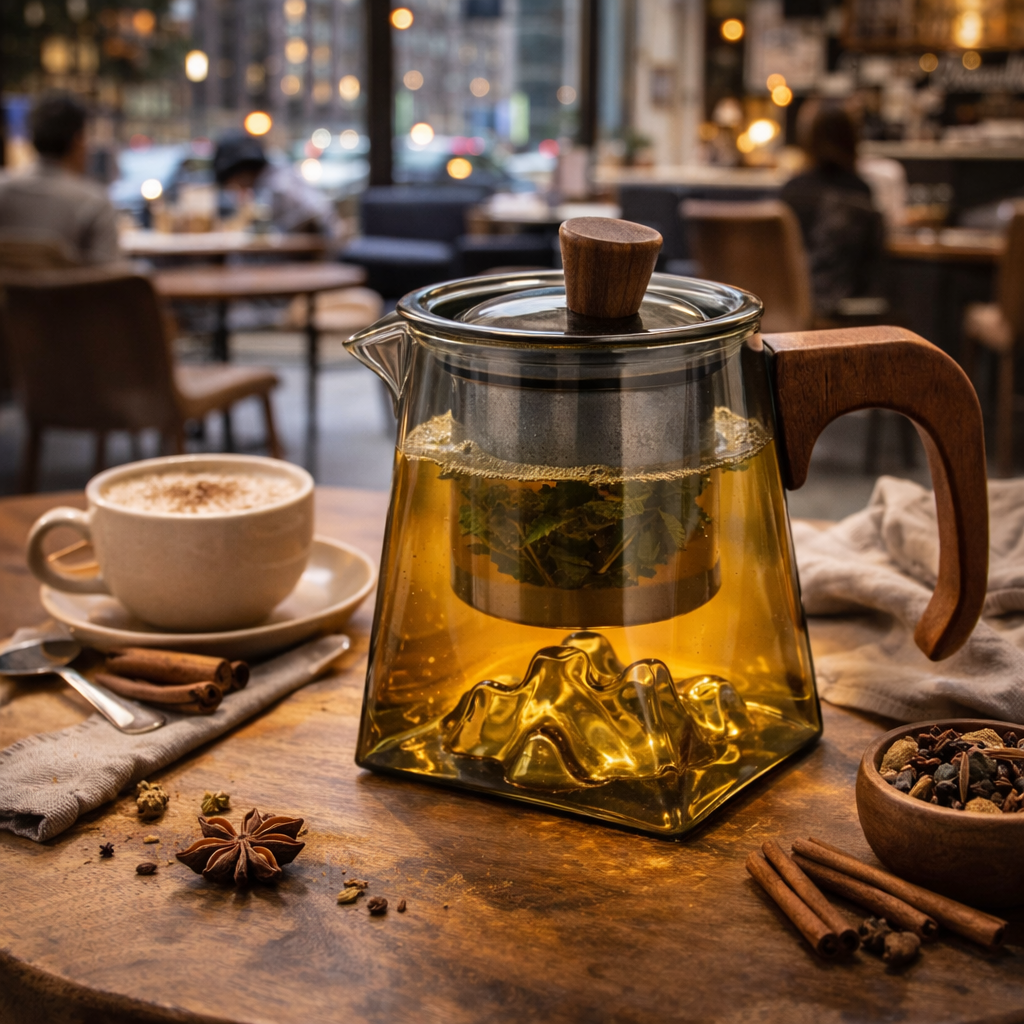 Tetera de borosilicato con montaña (300 mL)