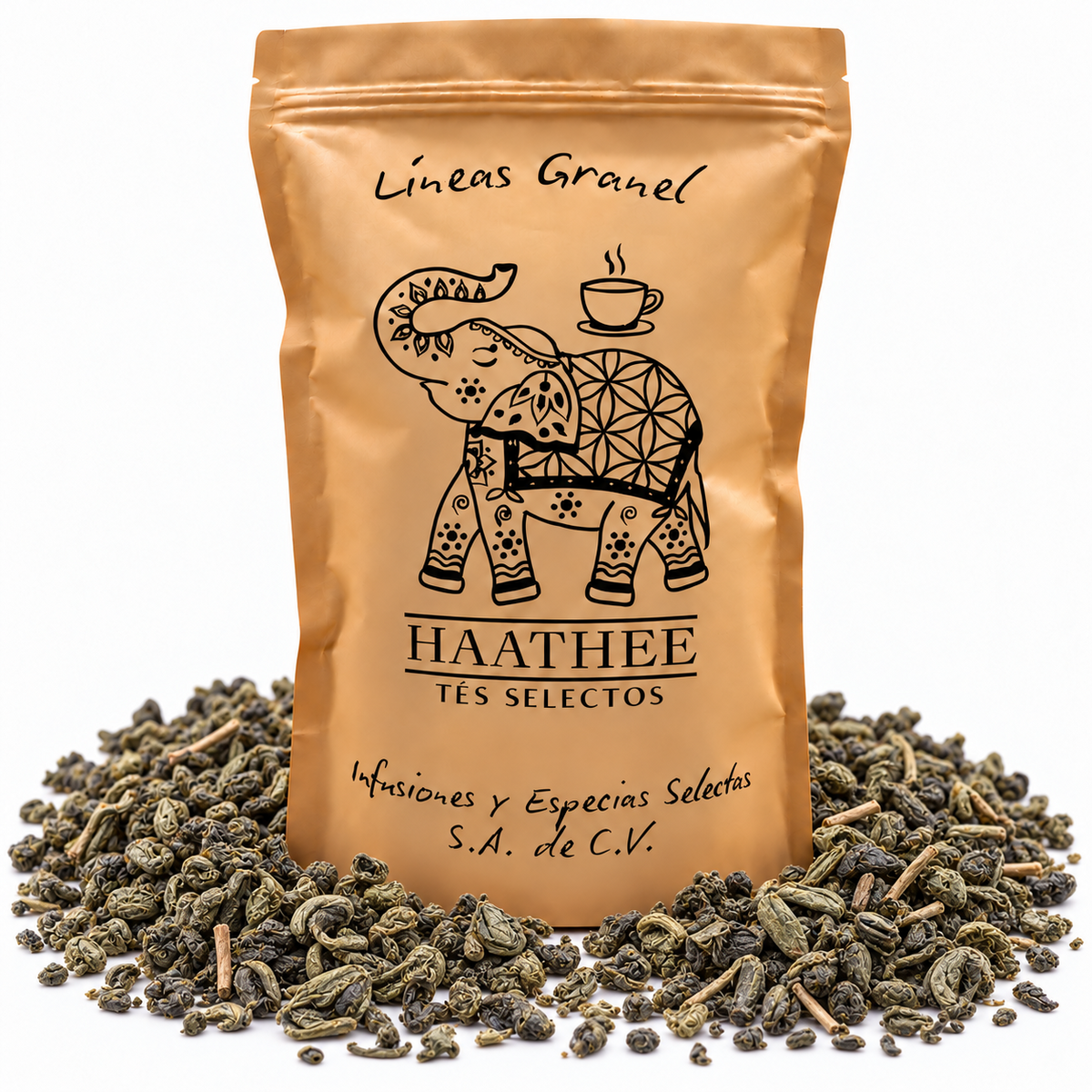 Té verde Gunpowder — bolsa de 1 kg Haathee
